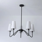 Traditional Vintage Branch Round Fabric Iron 4/5 Light Chandeliers for Living Room Lumendat