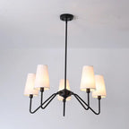 Traditional Vintage Branch Round Fabric Iron 4/5 Light Chandeliers for Living Room Lumendat