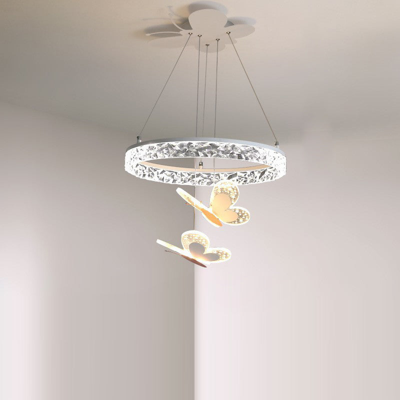 Lumendat Contemporary Creative Butterfly Round Acrylic Iron LED Kids Chandeliers For Living Room Lumendat