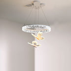 Lumendat Contemporary Creative Butterfly Round Acrylic Iron LED Kids Chandeliers For Living Room Lumendat