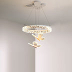 Lumendat Contemporary Creative Butterfly Round Acrylic Iron LED Kids Chandeliers For Living Room Lumendat