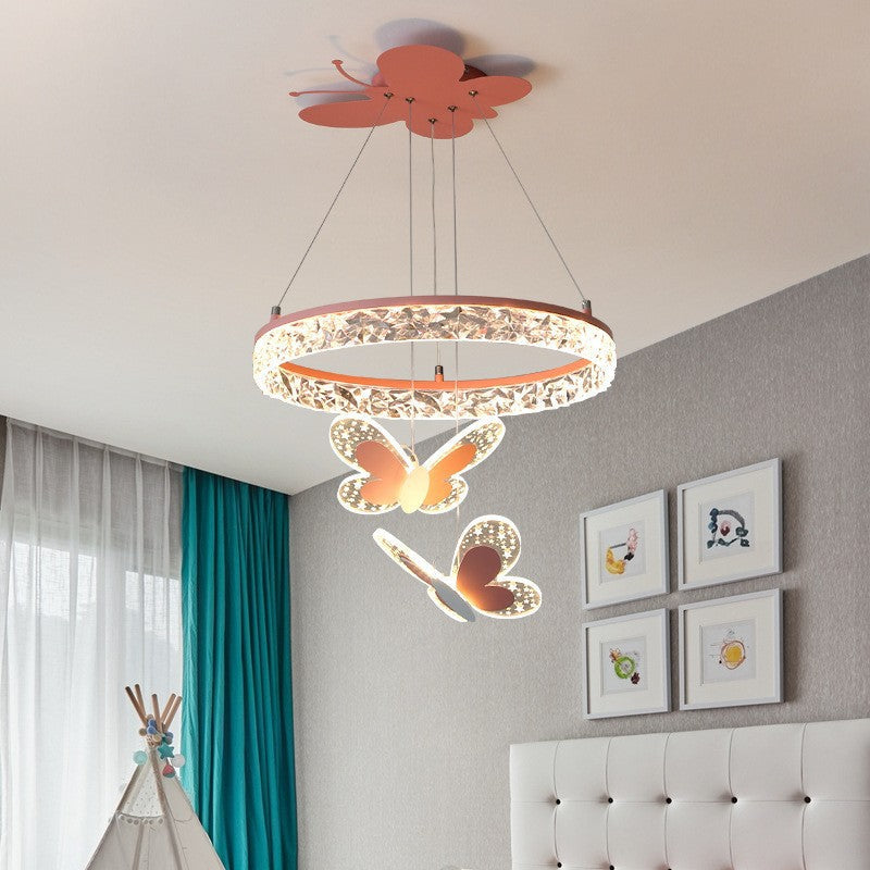 Lumendat Contemporary Creative Butterfly Round Acrylic Iron LED Kids Chandeliers For Living Room Lumendat
