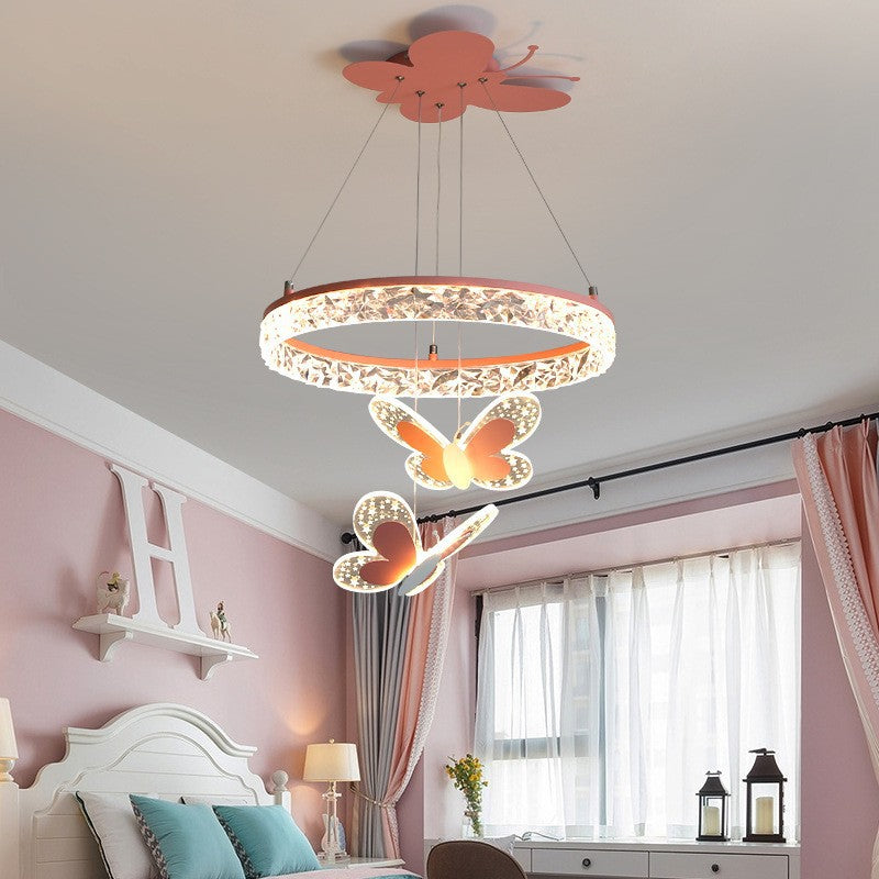 Lumendat Contemporary Creative Butterfly Round Acrylic Iron LED Kids Chandeliers For Living Room Lumendat