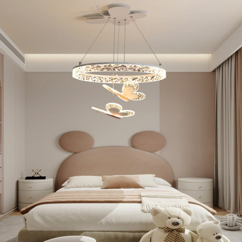 Lumendat Contemporary Creative Butterfly Round Acrylic Iron LED Kids Chandeliers For Living Room Lumendat