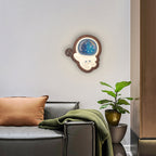 Lumendat Modern Art Deco Spaceman PE Rubberwood LED Kids Wall Sconce Lamp For Living Room Lumendat