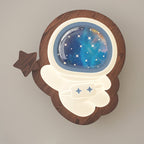 Lumendat Modern Art Deco Spaceman PE Rubberwood LED Kids Wall Sconce Lamp For Living Room Lumendat