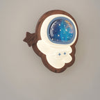 Lumendat Modern Art Deco Spaceman PE Rubberwood LED Kids Wall Sconce Lamp For Living Room Lumendat
