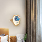 Lumendat Modern Art Deco Spaceman PE Rubberwood LED Kids Wall Sconce Lamp For Living Room Lumendat