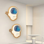Lumendat Modern Art Deco Spaceman PE Rubberwood LED Kids Wall Sconce Lamp For Living Room Lumendat