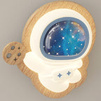 Lumendat Modern Art Deco Spaceman PE Rubberwood LED Kids Wall Sconce Lamp For Living Room Lumendat
