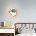 Lumendat Modern Art Deco Spaceman PE Rubberwood LED Kids Wall Sconce Lamp For Living Room Lumendat