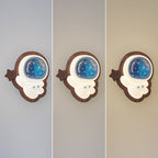 Lumendat Modern Art Deco Spaceman PE Rubberwood LED Kids Wall Sconce Lamp For Living Room Lumendat