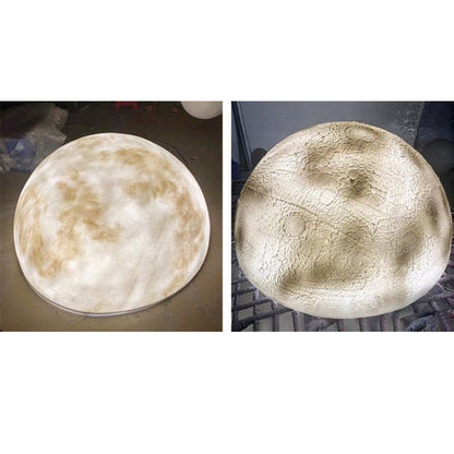 Modern Minimalist Semicircle Embossed Moon Resin LED Flush Mount Ceiling Light for Living Room