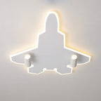 Modern Art Deco Airplane Shape Acrylic Iron LED Kids Flush Mount Ceiling Light For Bedroom