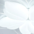 Modern Minimalist Cream Petal Flower PE Iron LED Flush Mount Ceiling Light For Living Room