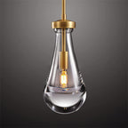 Contemporary Scandinavian Conical Round Crystal Glass Iron 1-light Pendant Light for Bedroom