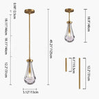 Contemporary Scandinavian Conical Round Crystal Glass Iron 1-light Pendant Light for Bedroom