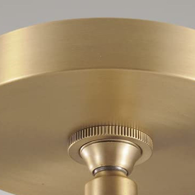Contemporary Scandinavian Conical Round Crystal Glass Iron 1-light Pendant Light for Bedroom