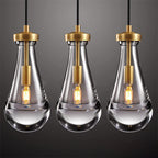 Contemporary Scandinavian Conical Round Crystal Glass Iron 1-light Pendant Light for Bedroom