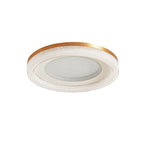 Modern Minimalist Round Acrylic Crystal Sand Hardware LED Flush Mount Ceiling Light For Bedroom