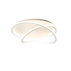 Contemporary Scandinavian Curved Line Round Soft Silicone Iron Aluminum LED Flush Mount Ceiling Light For Bedroom
