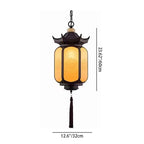 Traditional Chinese Hexagonal Gazebo Pc Aluminum 1-light Pendant Light for Garden BulbSquare