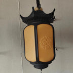 Traditional Chinese Hexagonal Gazebo Pc Aluminum 1-light Pendant Light for Garden BulbSquare