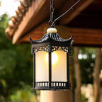 Traditional Chinese Hexagonal Gazebo Pc Aluminum 1-light Pendant Light for Garden BulbSquare