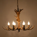 Traditional Vintage Antlers Branch Glass Resin 5/6/8 Light Chandeliers for Living Room BulbSquare