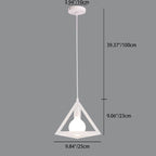 Contemporary Industrial Square Triangle Skeleton Iron 1-Light Pendant Light For Living Room