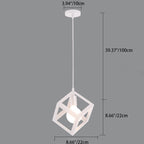 Contemporary Industrial Square Triangle Skeleton Iron 1-Light Pendant Light For Living Room