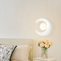 Modern Minimalist Orb Crescent Resin Iron LED Pendant Light For Living Room