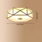 Modern Minimalist Decagonal Straight Glass Copper 3/4/5 Light Flush Mount Ceiling Light For Bedroom