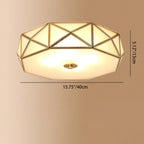 Modern Minimalist Decagonal Straight Glass Copper 3/4/5 Light Flush Mount Ceiling Light For Bedroom