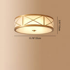 Modern Luxury Floral Round Glass Copper 3/4 Light Flush Mount Ceiling Light For Bedroom