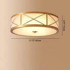 Modern Luxury Floral Round Glass Copper 3/4 Light Flush Mount Ceiling Light For Bedroom