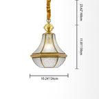 Contemporary Scandinavian Hexagon Round Glass Copper 1-Light Pendant Light For Living Room