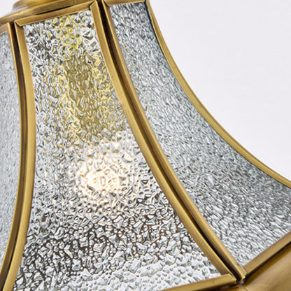Contemporary Scandinavian Hexagon Round Glass Copper 1-Light Pendant Light For Living Room