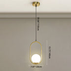Modern Minimalist Tapered Oval Glass Hardware 1-Light Pendant Light For Living Room