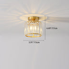 Modern Minimalist Round Ball Cylinder Round Glass Copper 1/2 Light Semi-Flush Mount Ceiling Light For Living Room