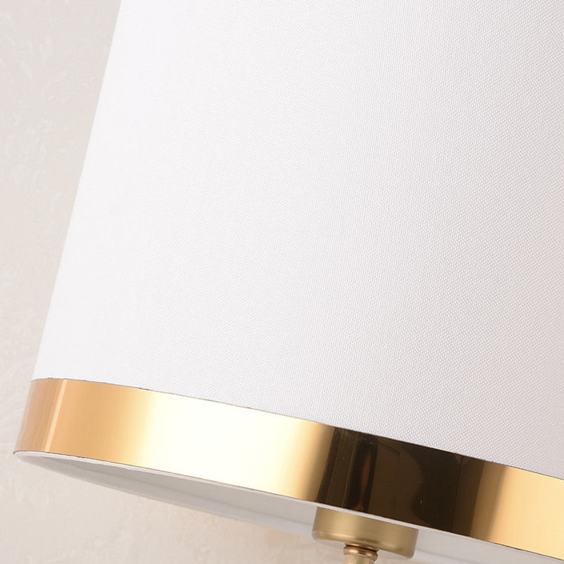 Modern Luxury Round Column Fabric Iron 1-Light Table Lamp For Living Room Lumendat