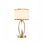 Modern Luxury Round Column Fabric Iron 1-Light Table Lamp For Living Room Lumendat
