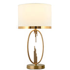 Modern Luxury Round Column Fabric Iron 1-Light Table Lamp For Living Room Lumendat