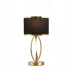 Modern Luxury Round Column Fabric Iron 1-Light Table Lamp For Living Room Lumendat