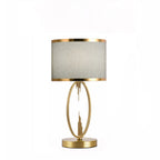 Modern Luxury Round Column Fabric Iron 1-Light Table Lamp For Living Room Lumendat