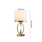 Modern Luxury Round Column Fabric Iron 1-Light Table Lamp For Living Room Lumendat