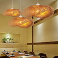 Traditional Chinese Irregular Hat Bamboo 1-Light Pendant Light For Living Room