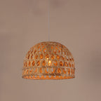Traditional Chinese Cylinder Octopus Round Bamboo 1-Light Pendant Light For Living Room
