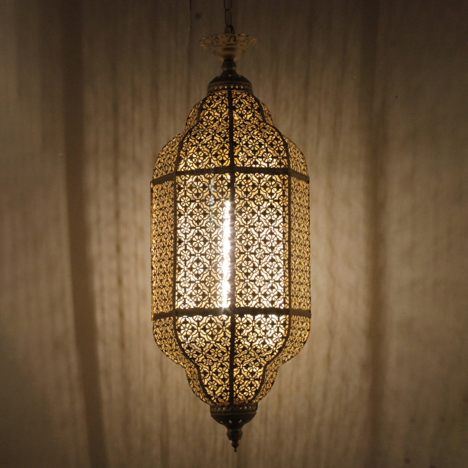 Traditional Vintage Round Column Iron 1-light Pendant Light for Living Room