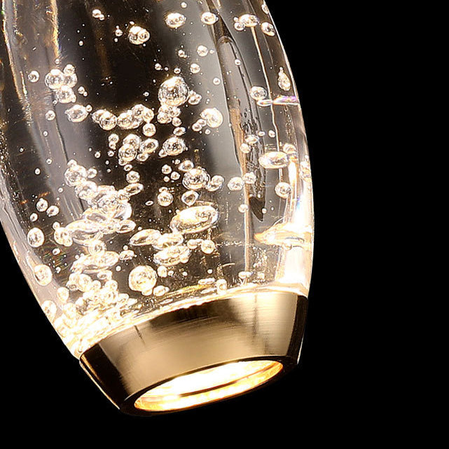 Modern Luxury Water Drop Shape Round Crystal Aluminum LED Pendant Light for Bedroom BulbSquare